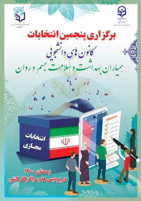 زمان پنجمین دوره انتخابات کانون هیاران بهداشت و سلامت جسم و روان پردیس شهید باهنر شهرکرد 3